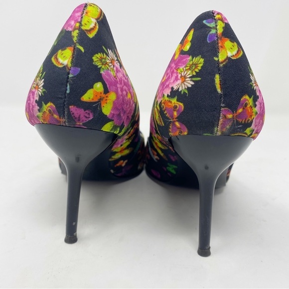 BCBGirls Floral Butterfly Spike Heels Size 8 Pointed Toe Barbiecore - Picture 5 of 9